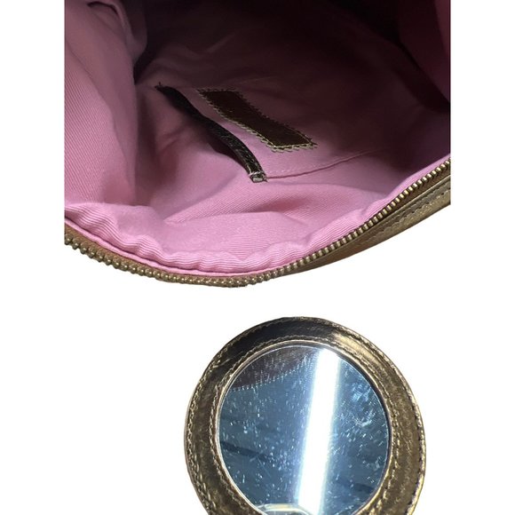 Trina Turk Gold Metallic Leather Handbag Shoulder Bag - Picture 4 of 7